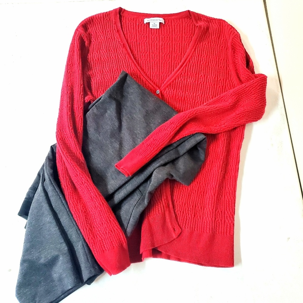 Liz Claiborne Red Cardigan